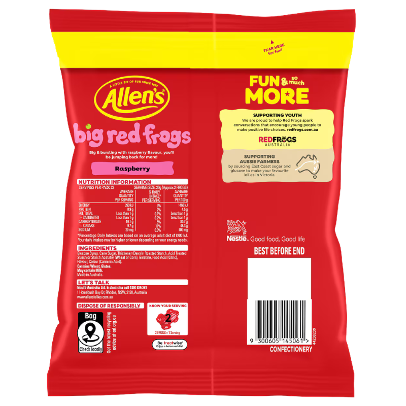 [Expiry: 03/2027] Allen's Big Red Frogs Value Pack 465g