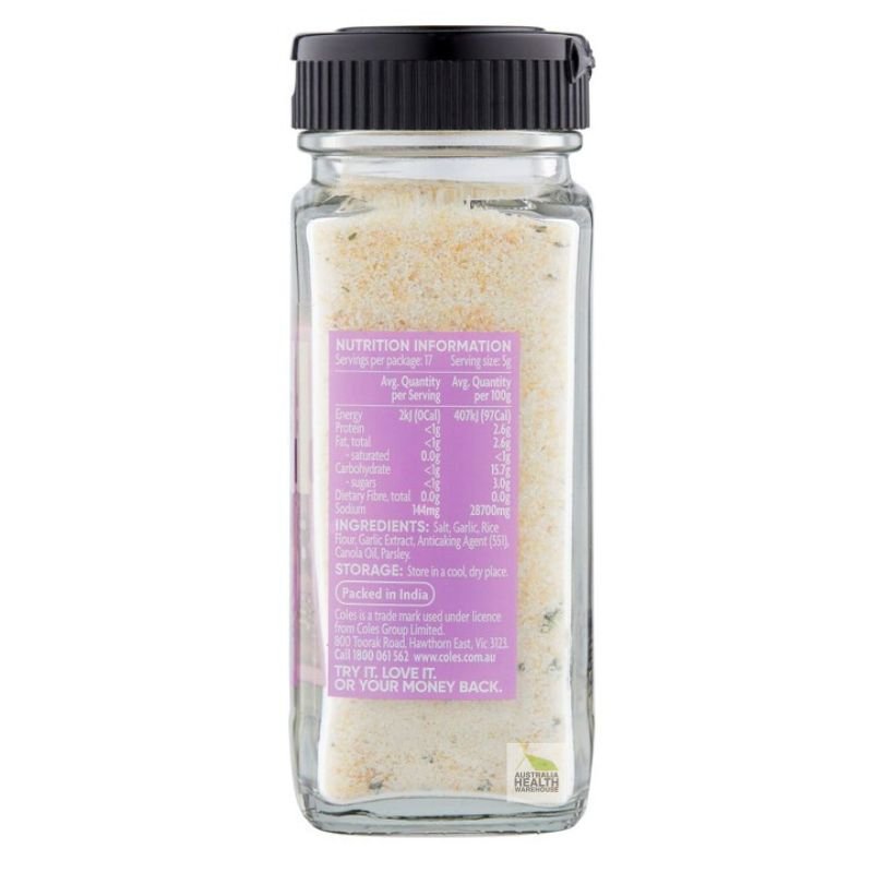 [Expiry: 08/10/2026] Coles Garlic Salt 89g