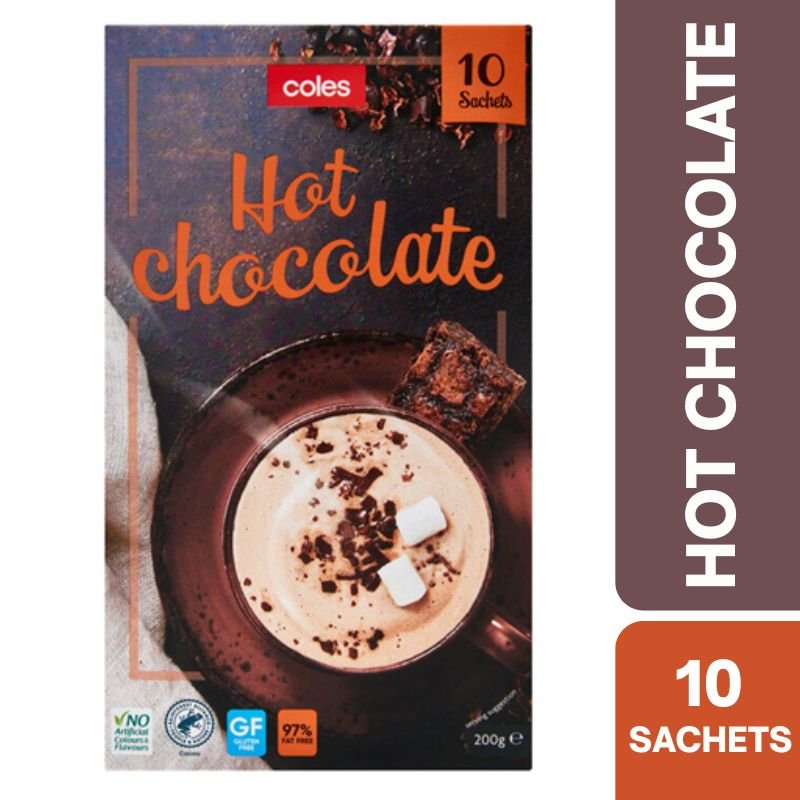 [Expiry Date: 15/07/2027] Coles Hot Chocolate Sachets 10 pack