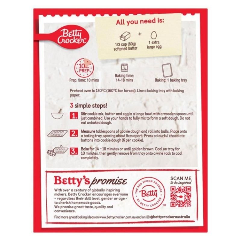 [Expiry Date: 13/03/2027] Betty Crocker Kids Rainbow Cookie Mix 495g