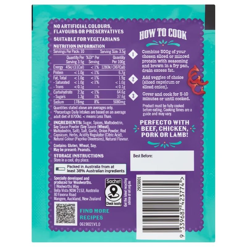 [Expiry Date: 18/08/2027] La Mesita Fajita Seasoning Mild 35g