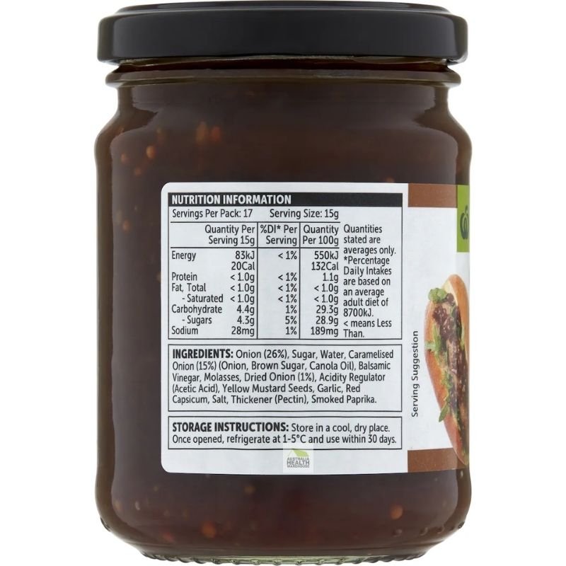 [Expiry Date: 19/01/2028] Woolworths Caramelised Onion Relish 260g|Oz Mart