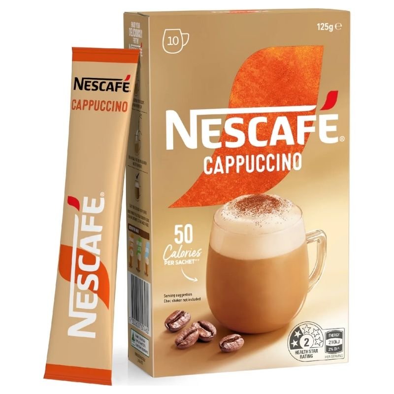 [Expiry Date: 06/2027] Nescafe Cappuccino Coffee Sachets 10 Pack