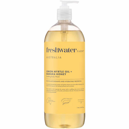 Freshwater Farm Australia Lemon Myrtle Oil & Manuka Honey Body Wash 1 Litre