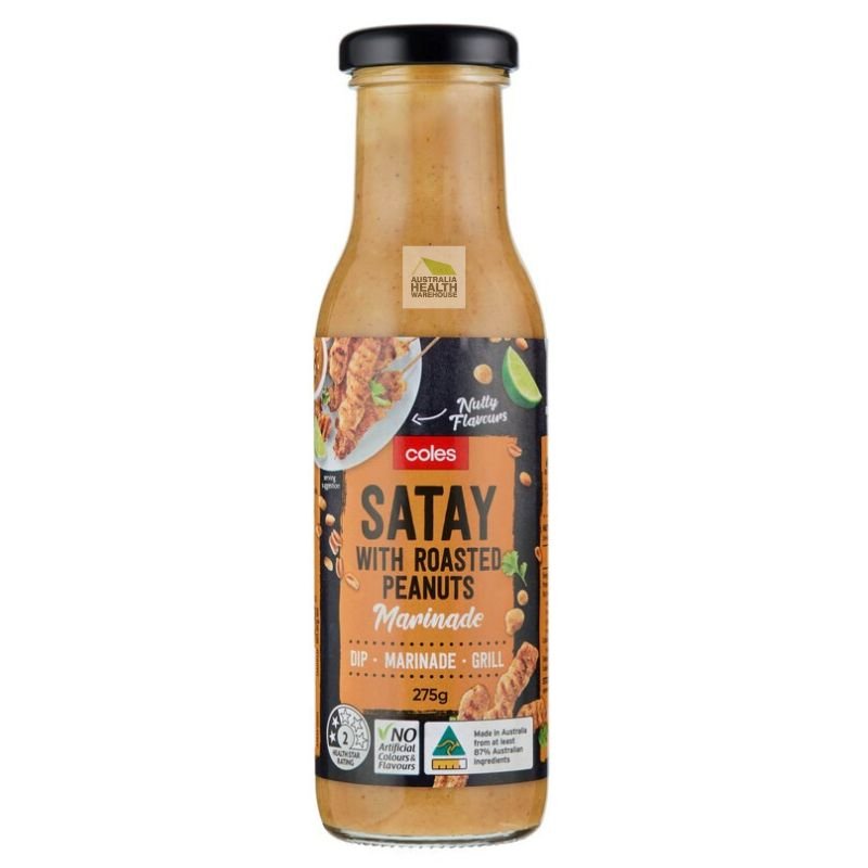 [CLEARANCE Expiry Date: 26/05/2026] Coles Satay Marinade with Roasted Peanuts 275g