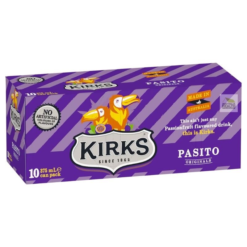 Kirks Pasito Soft Drink Cans - 10 x 375mL