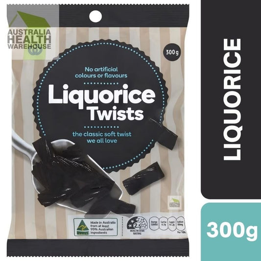 [Expiry Date: 26/01/2027]  Woolworths Liquorice Twists Black 300g