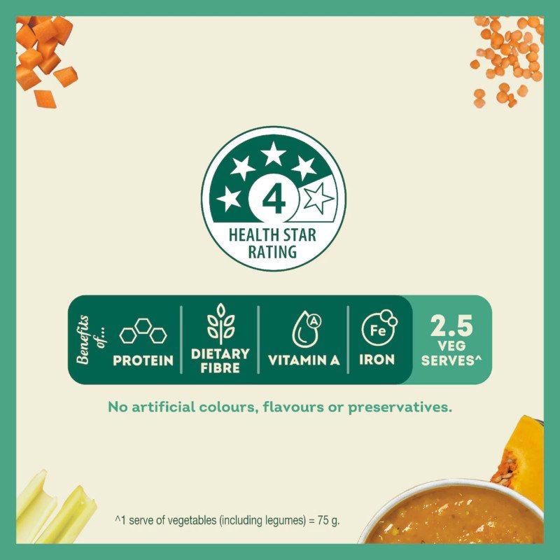 [Expiry Date: 19/02/2027] Heinz Eat Well Soup Pouch Pumpkin & Lentil 380g