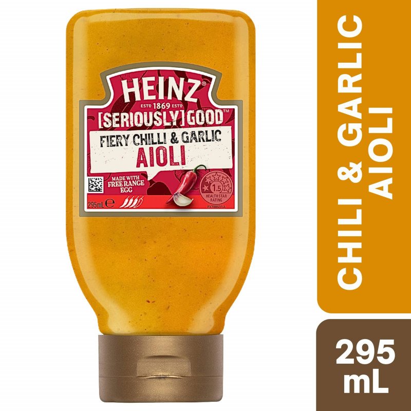 [CLEARANCE Expiry Date: 07/08/2026] Heinz Seriously Good Aioli Fiery Chilli & Garlic 295mL