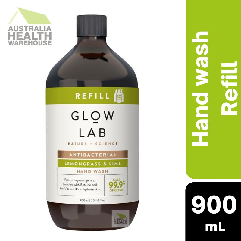 [Expiry: 03/2026] Glow Lab Lemongrass & Lime Hand Wash Anti-Bacterial Refill 900mL