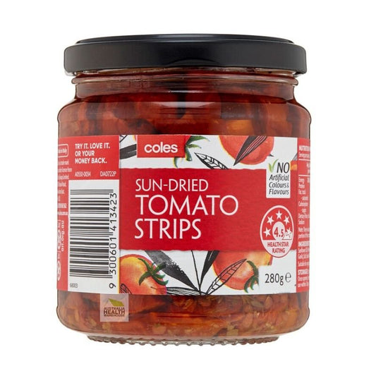 [Expiry: 13/10/2027] Coles Sun-Dried Tomato Strips 280g