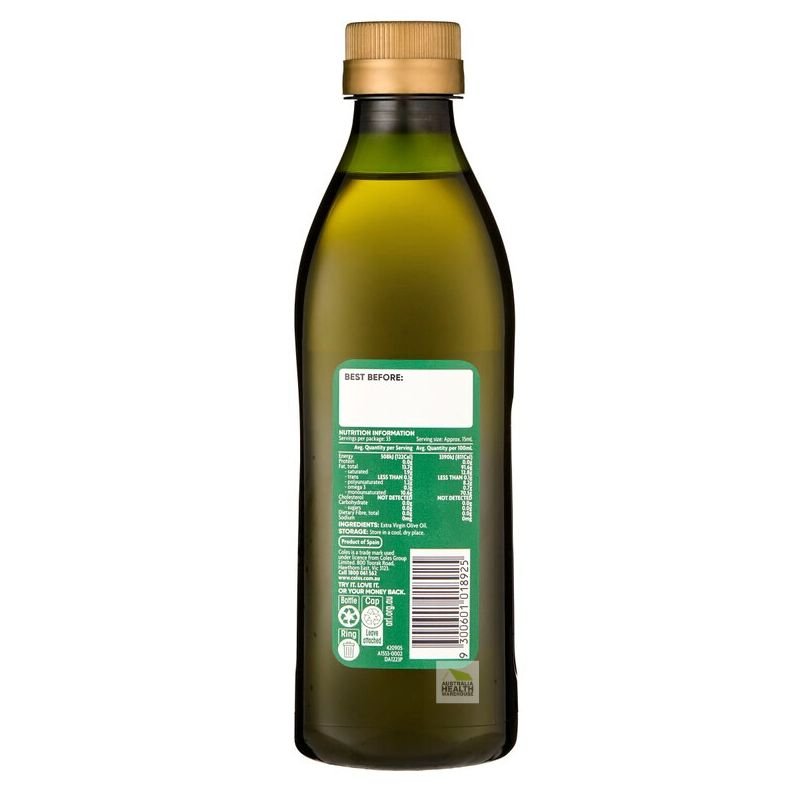 [Expiry Date: 14/09/2026]  Coles Extra Virgin Olive Oil 500mL