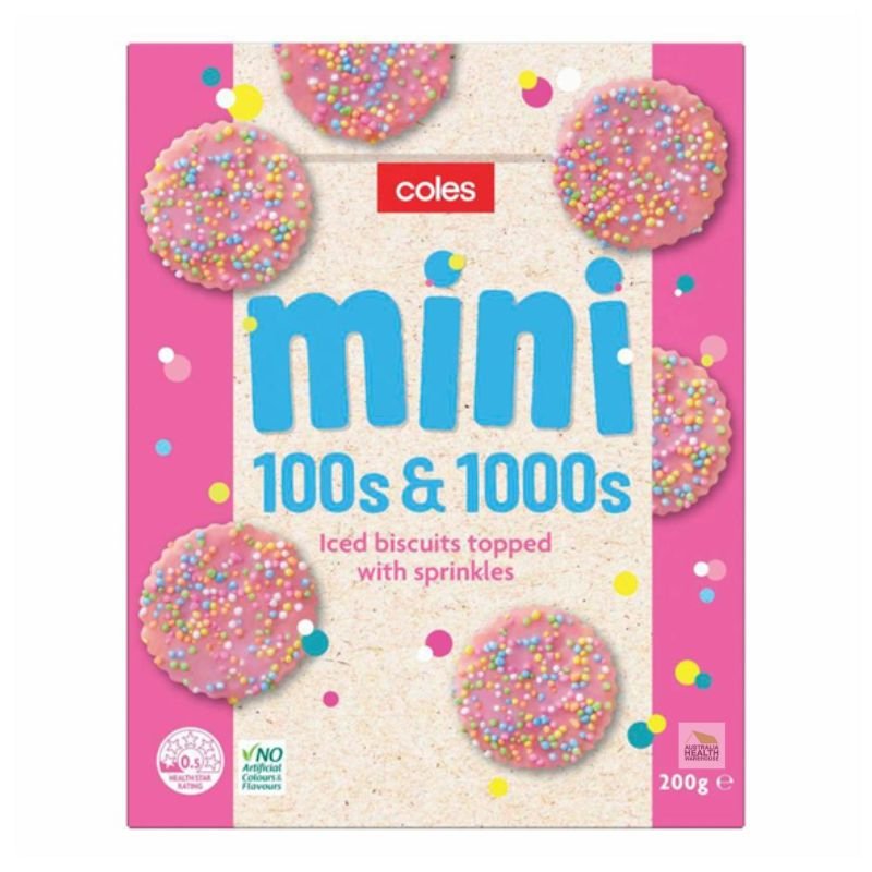 [CLEARANCE Expiry: 18/05/2026] Coles Mini 100's & 1000's Biscuits 200g