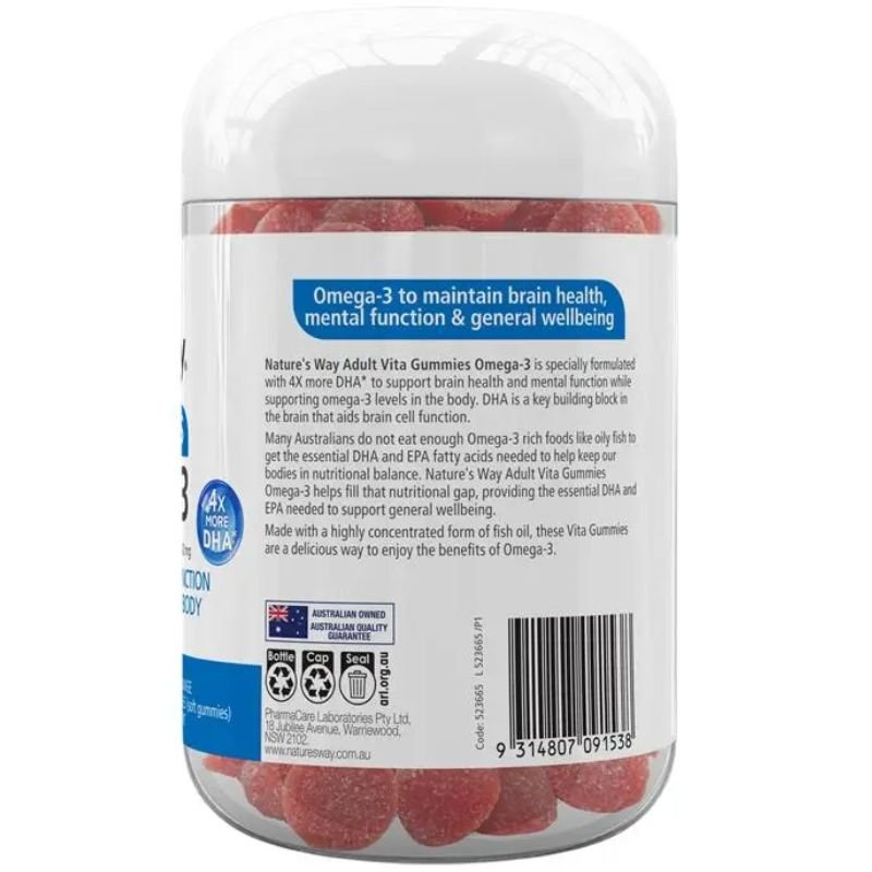 [Expiry: 06/2027] Nature’s Way Adult Vita Gummies Omega-3 100 Gummies