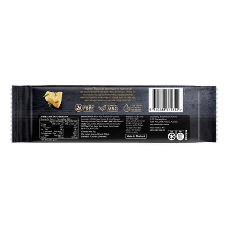 Peckish Fancies Aged Cheese & Chives Rice Crackers 90g