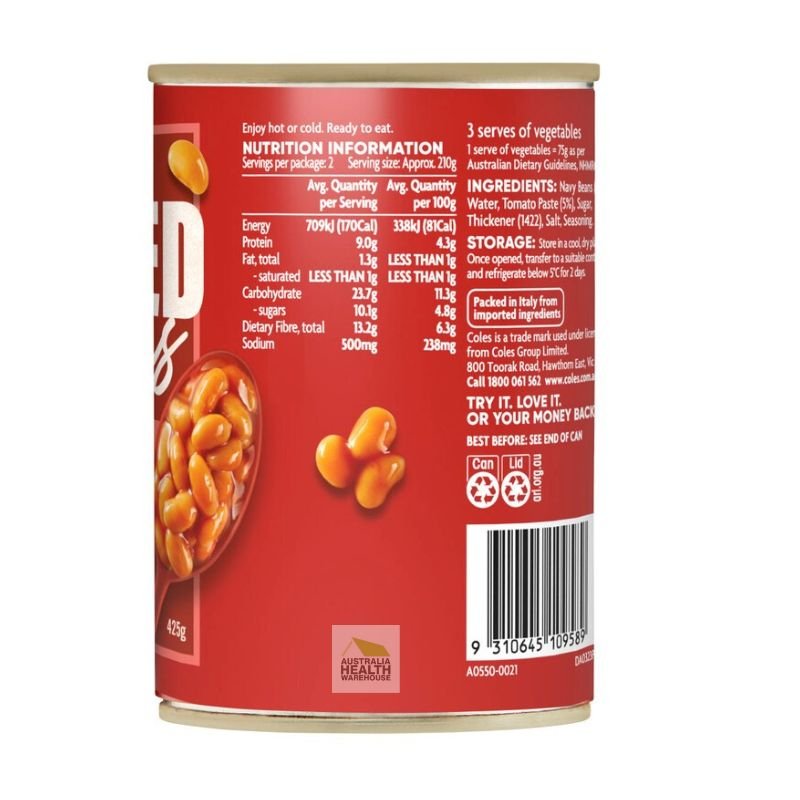 [Expiry Date: 04/02/2027]  Coles Baked Beans in Tomato Sauce 425g