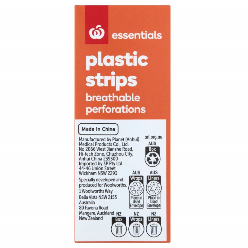 [Expiry Date: 17/05/2028] Woolworths Essentials Plastic Strips 100 Pack