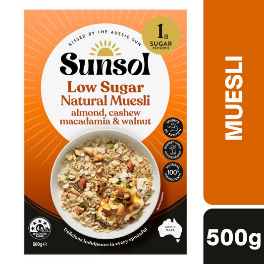 [Expiry Date: 06/02/2027] Sunsol Natural Muesli Almond Cashew Macadamia & Walnut 500g