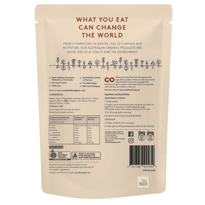 [Expiry: 12/2026] Australian Organic Mushroom & Thyme Soup Pouch 330g