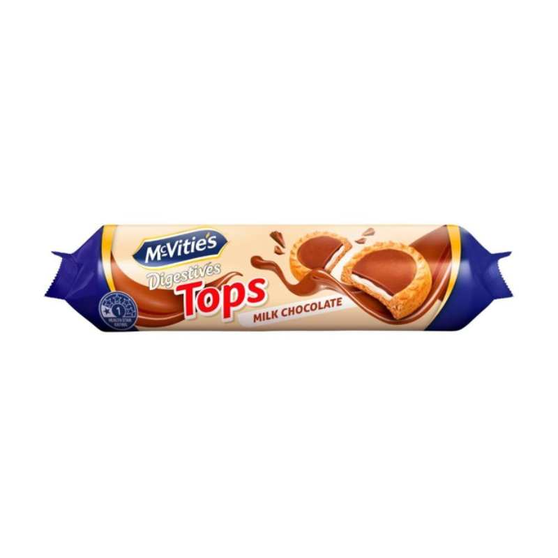 [Expiry Date: 14/02/2027] McVitie's Digestives ChocTops Milk Chocolate 100g