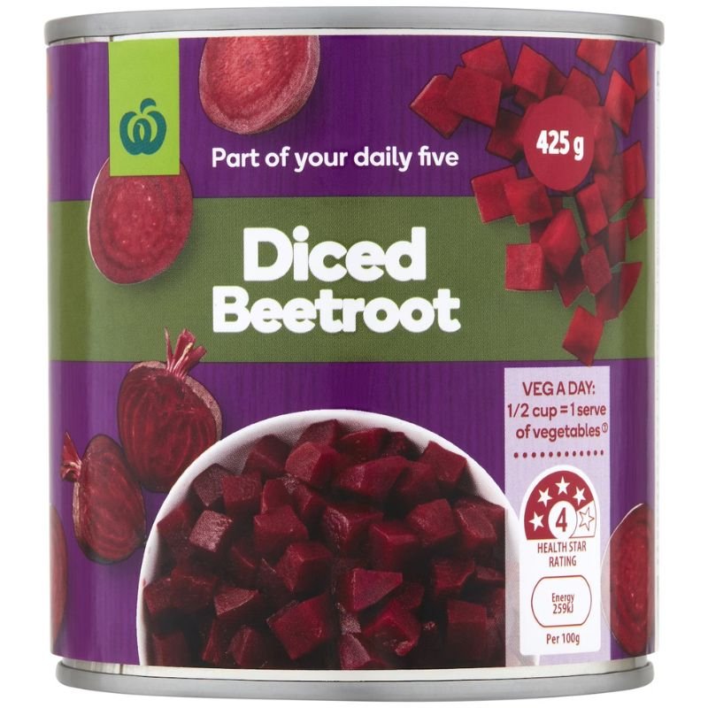[Expiry Date: 30/04/2027] Woolworths Diced Beetroot 425g