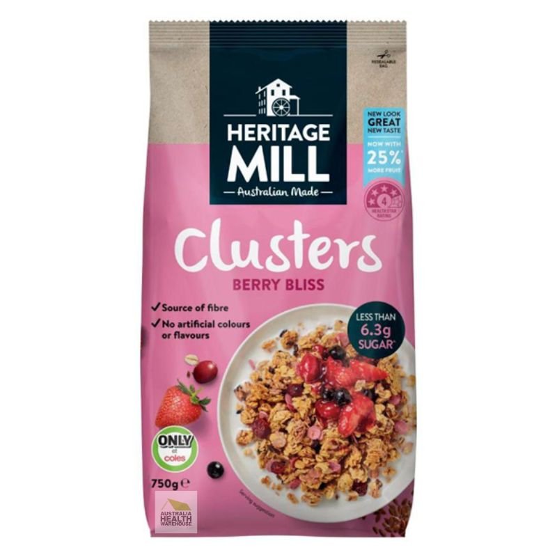 [Expiry Date: 16/04/2026] Heritage Mill Clusters Berry Bliss 750g
