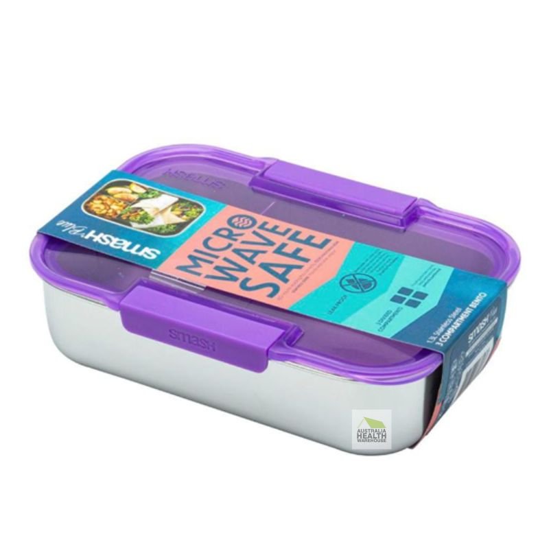 Smash Blue Stainless Steel Bento Box 1300mL (Purple)