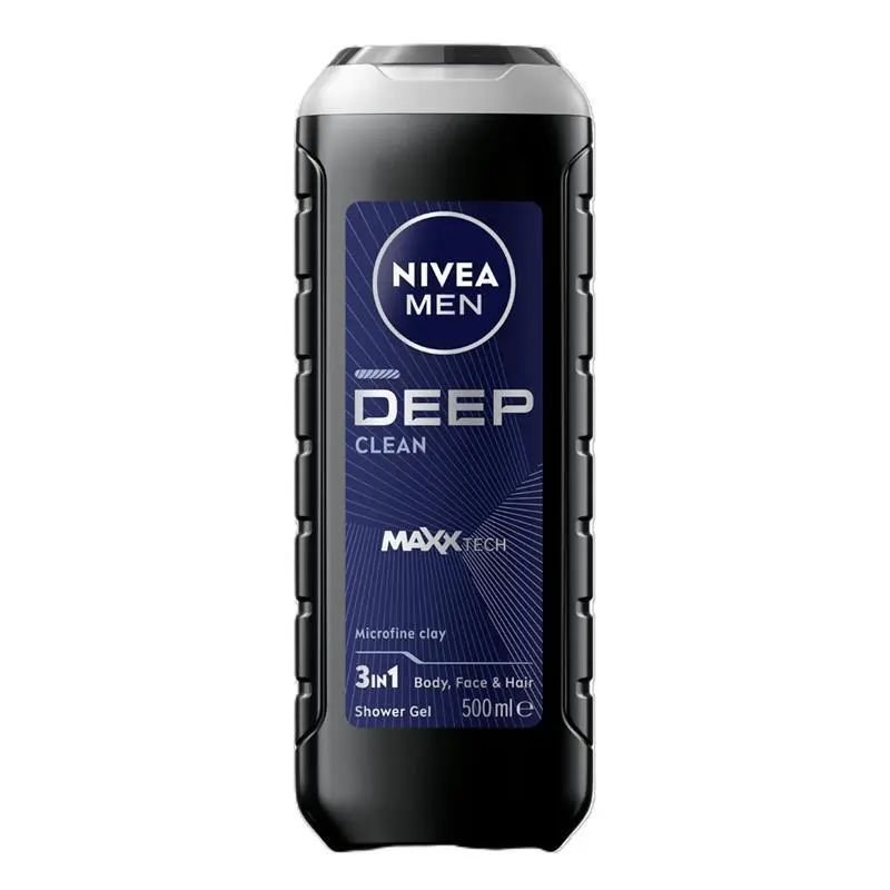 [Expiry: 10/2027] Nivea Men Deep Clean Shower Gel 500mL