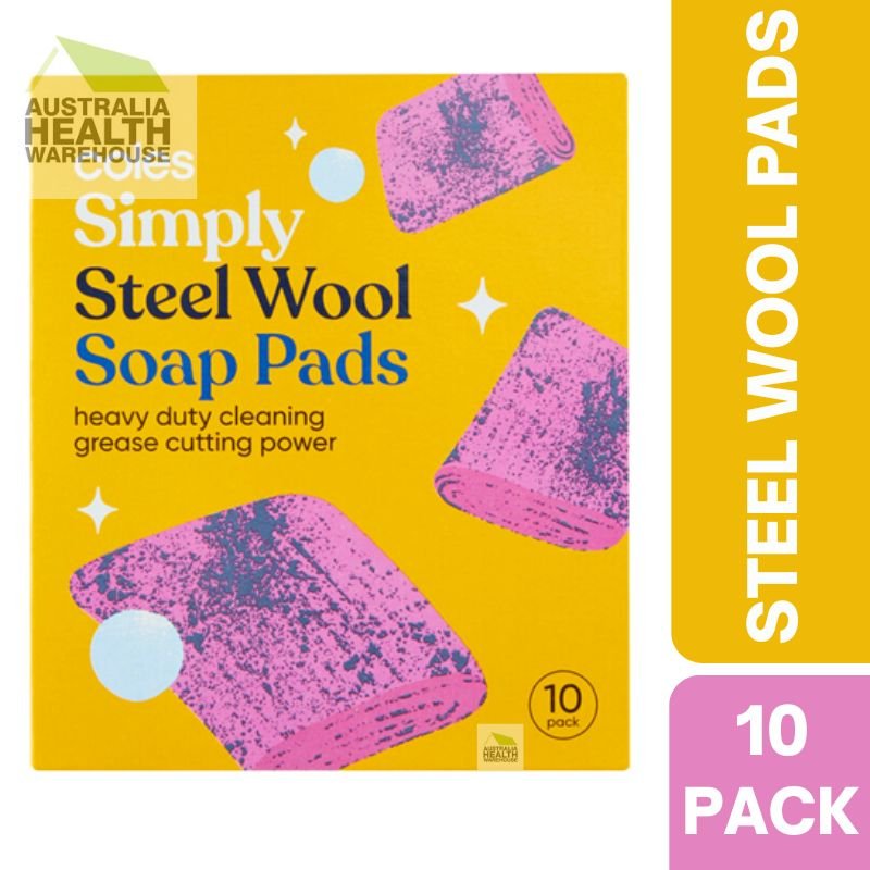 Coles Simply Steel Wool Soap Pads 10 Pack