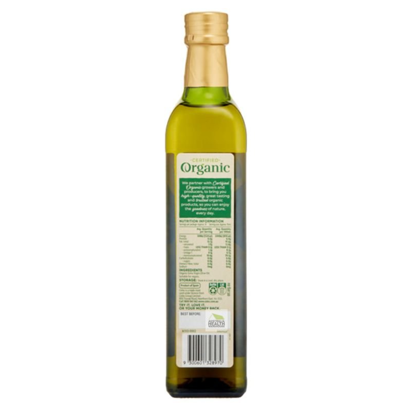 [CLEARANCE Expiry Date: 28/08/2026] Coles Organic Extra Virgin Olive Oil 500mL