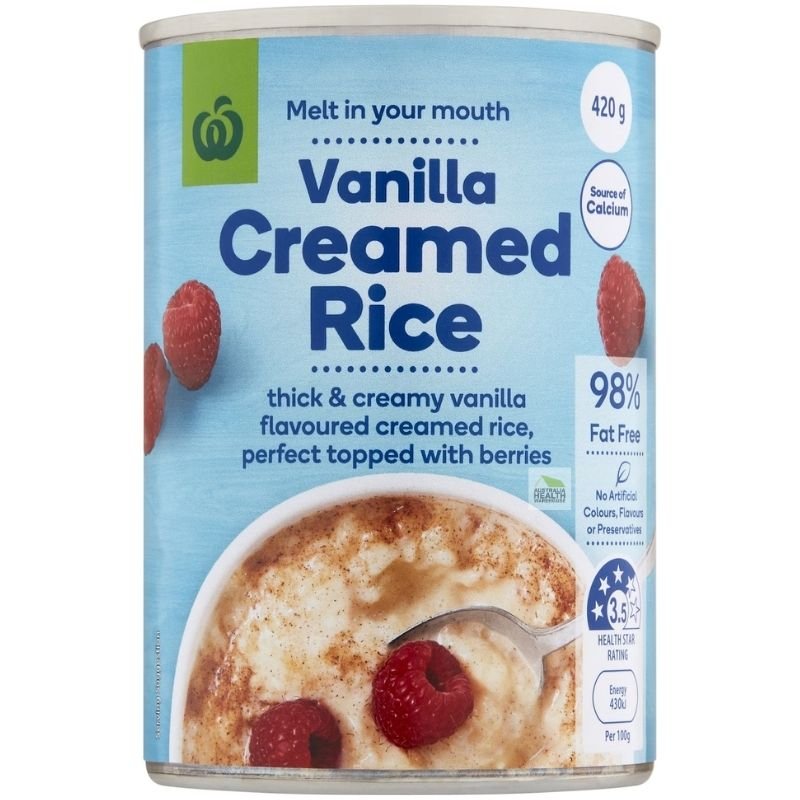 [Expiry Date: 04/2027] Woolworths Vanilla Creamed Rice 420g