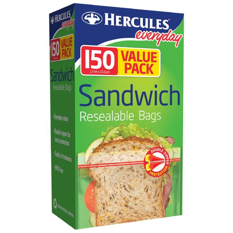 Hercules Everyday Resealable Sandwich 150 Bags