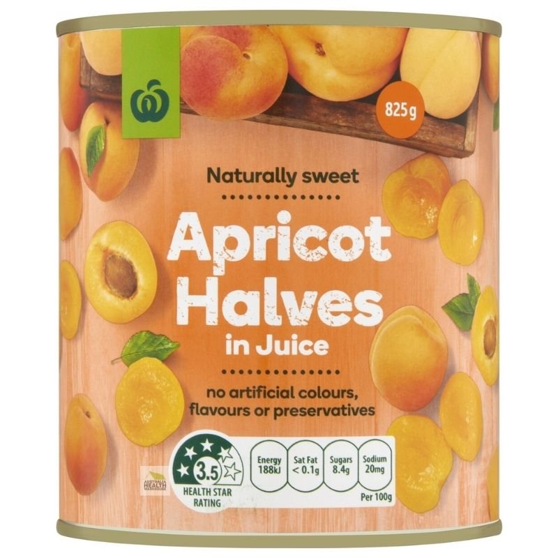 Woolworths Apricots Halves In Juice 825g