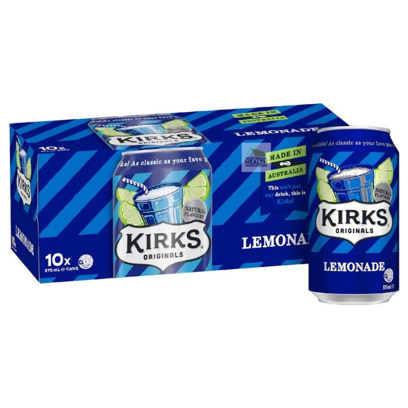 Kirks Lemonade Soft Drink Cans - 10 x 375mL