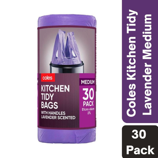 Coles Kitchen Tidy Bags Lavender Scented Medium 30 Pack