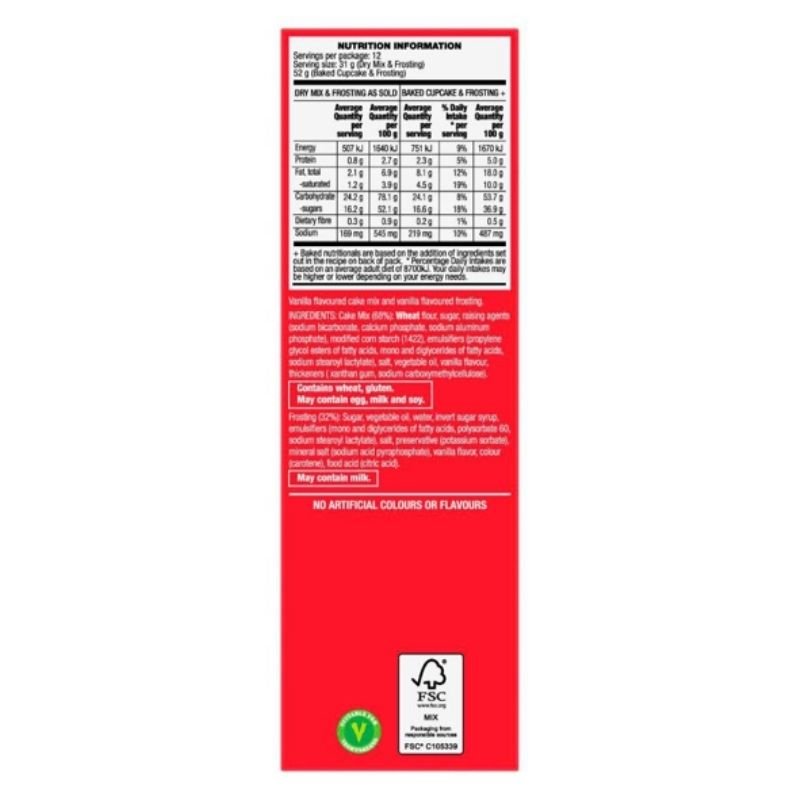 [Expiry Date: 19/06/2027] Betty Crocker Super Moist Vanilla Cupcake Mix 370g