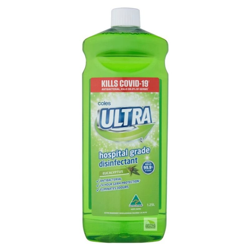 [Expiry Date: 20/06/2027] Coles Ultra Hospital Grade Disinfectant Eucalyptus 1.25 Litre