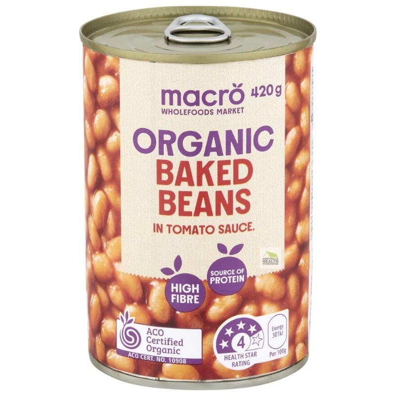 Woolworths Macro Organic Baked Beans 420g
