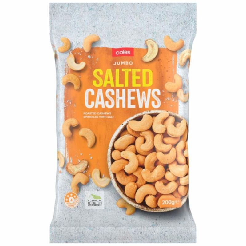 Coles Jumbo Cashews Salted 200g