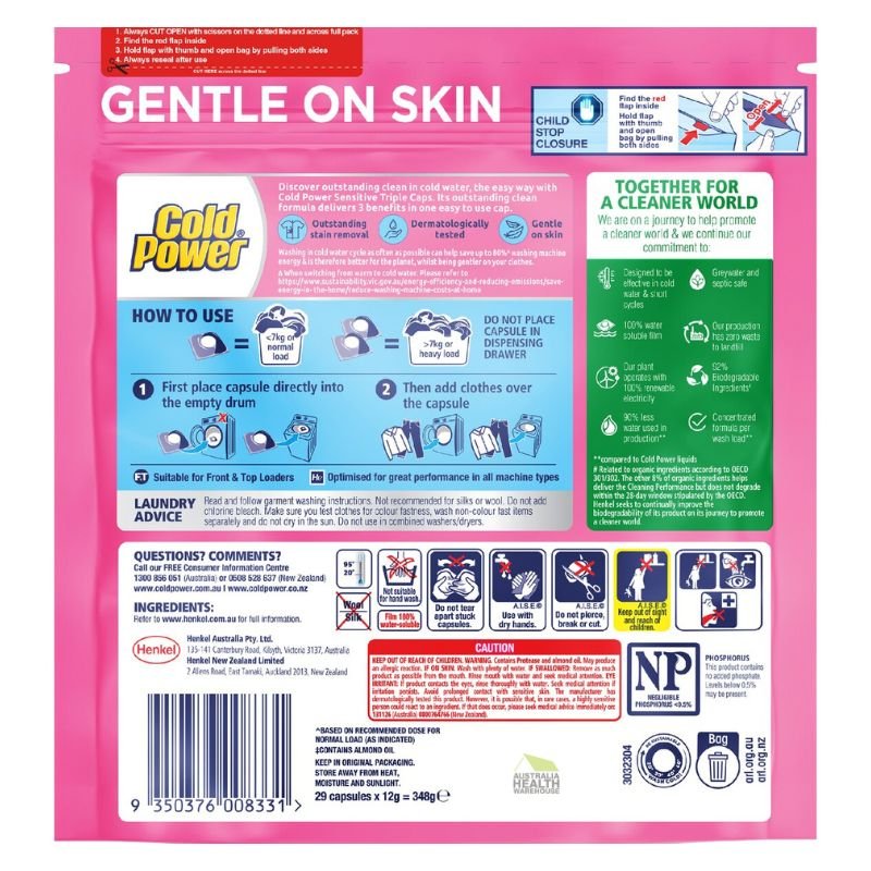 Cold Power Sensitive Laundry 29 Capsules