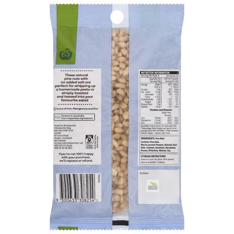 [CLEARANCE Expiry: 30/05/2026] Woolworths Pine Nuts 180g