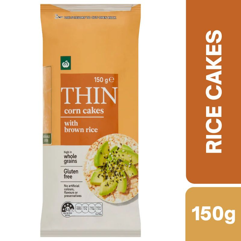 [Expiry: 10/2026] Woolworths Thin Corn Cake With Brown Rice 150g