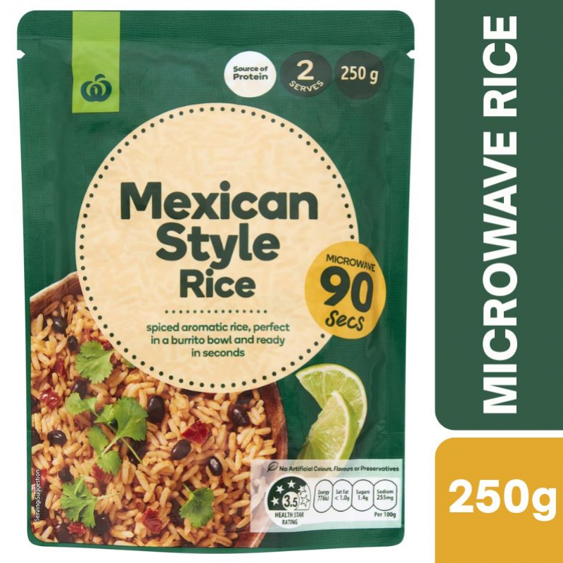 [CLEARANCE Expiry Date: 24/07/2026] Woolworths Mexican Style Rice 250g