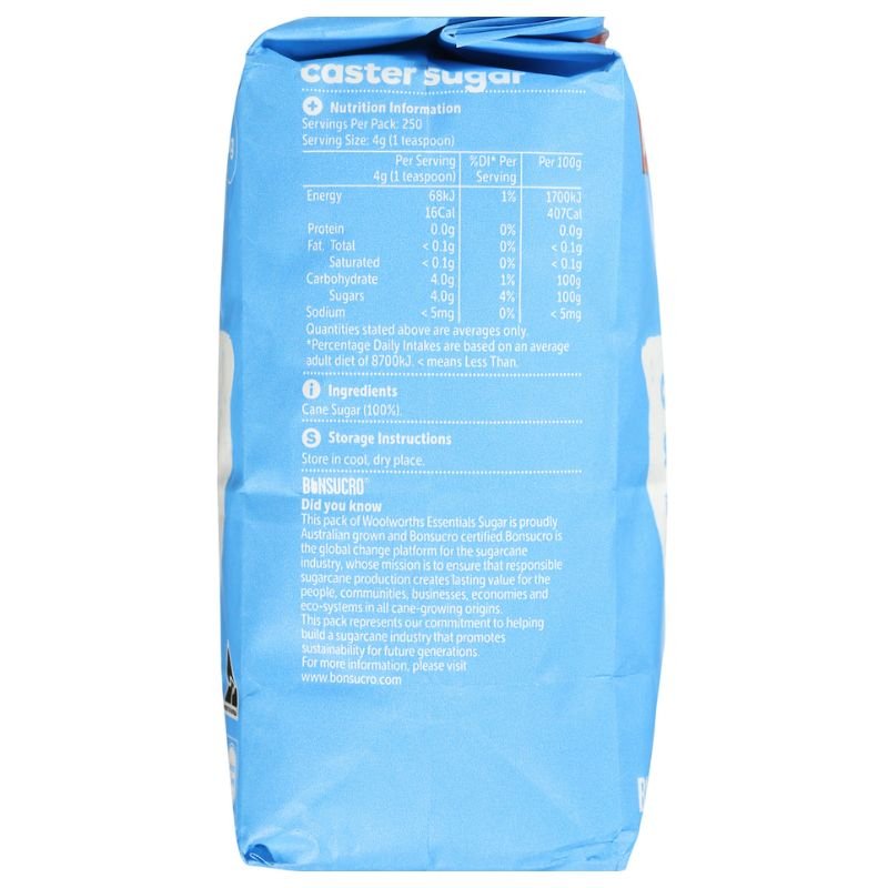 [Expiry Date: 10/01/2028] Woolworths Essentials Caster Sugar 1kg