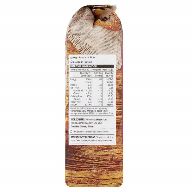 [CLEARANCE Expiry Date: 30/09/2026] Woolworths Wholemeal Self Raising Flour 1kg