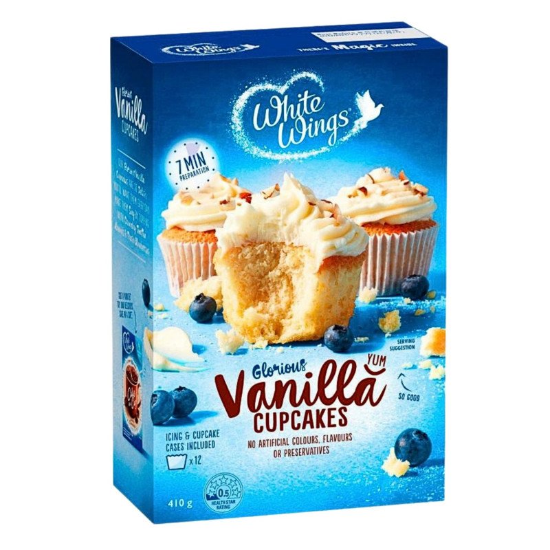 [Expiry Date: 18/09/2027] White Wings Vanilla Cupcake Mix 410g