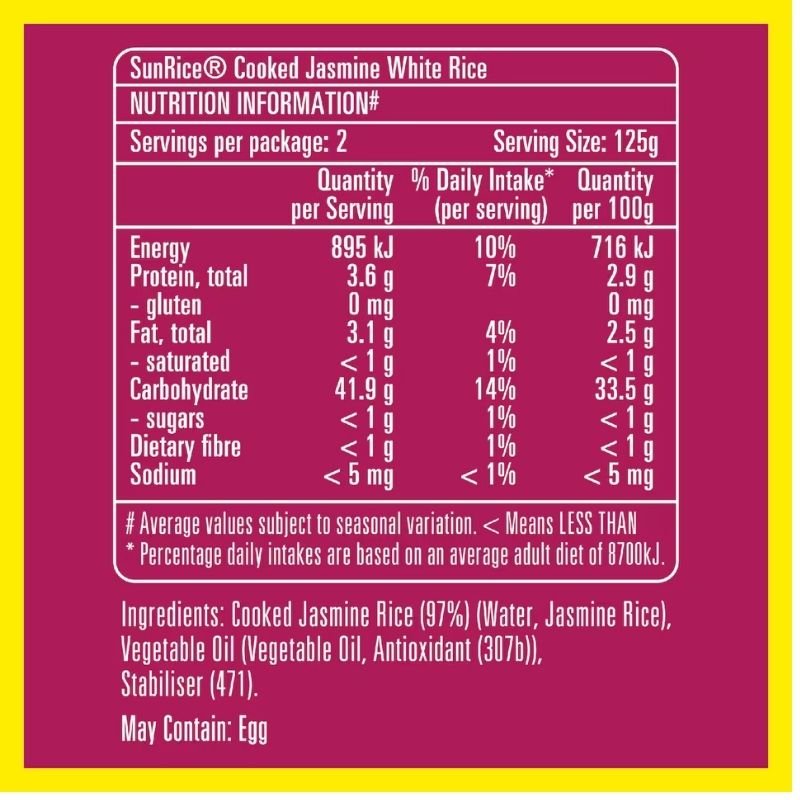 [Expiry Date: 05/07/2027] Sunrice Microwave Jasmine Rice Cup 125g x 2 Pack