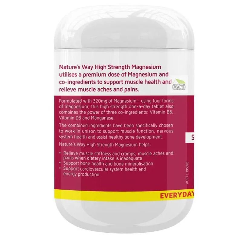 [Expiry: 12/2028] Nature's Way High Strength Magnesium 300 Tablets