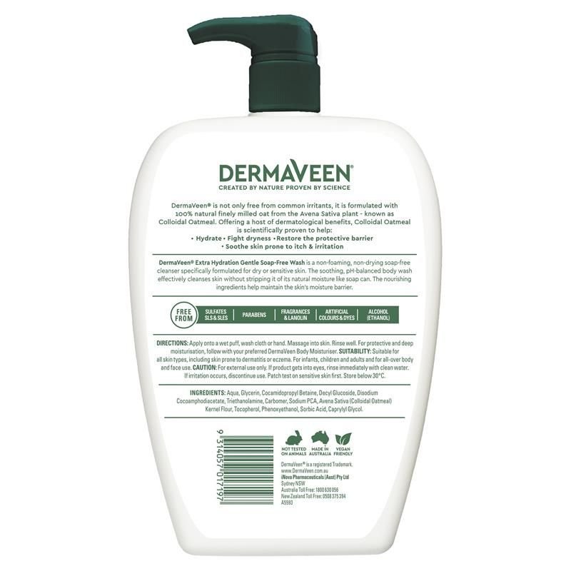 [Expiry: 06/2027] DermaVeen Extra Hydration Gentle Soap-Free Wash 1.25 Litre