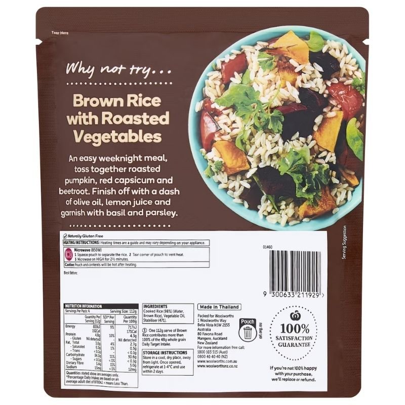[Expiry: 14/09/2026] Woolworths Microwave Brown Rice Family Size 450g